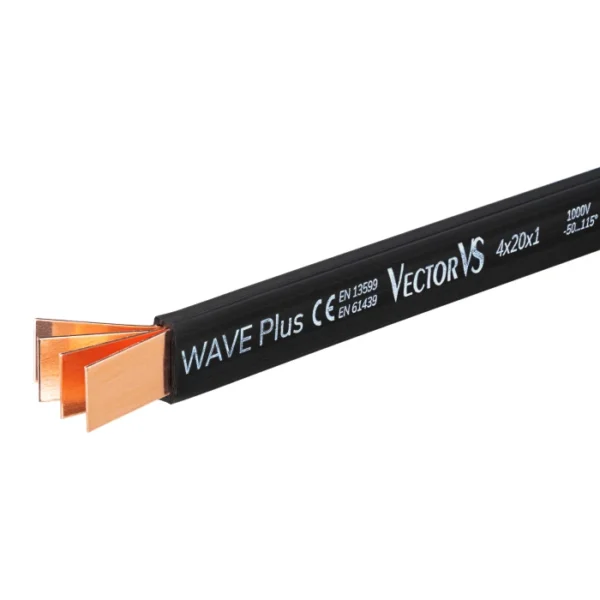 Гнучка мідна шина в ізоляції Vector VS WAVE PLUS 5x20x1, 420A, L2000mm